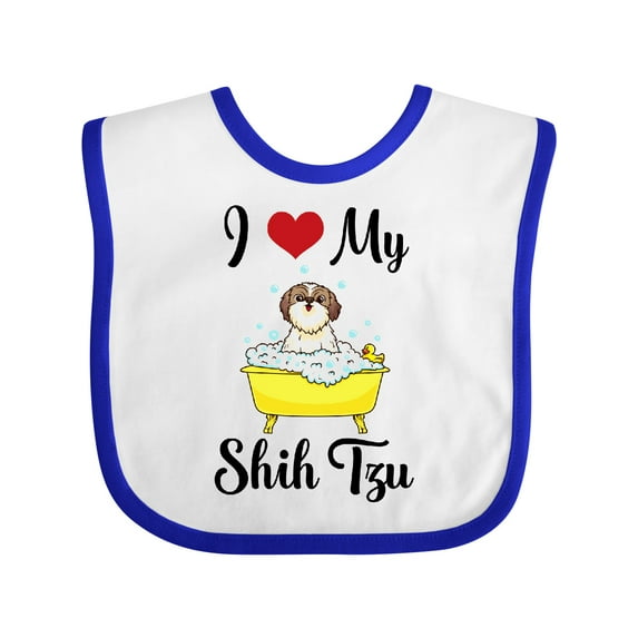 Inktastic I Love My Shih Tzu Dog Gifts Boys or Girls Baby Bib