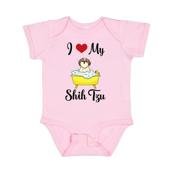 Inktastic I Love My Shih Tzu Dog Gifts Boys or Girls Baby Bodysuit