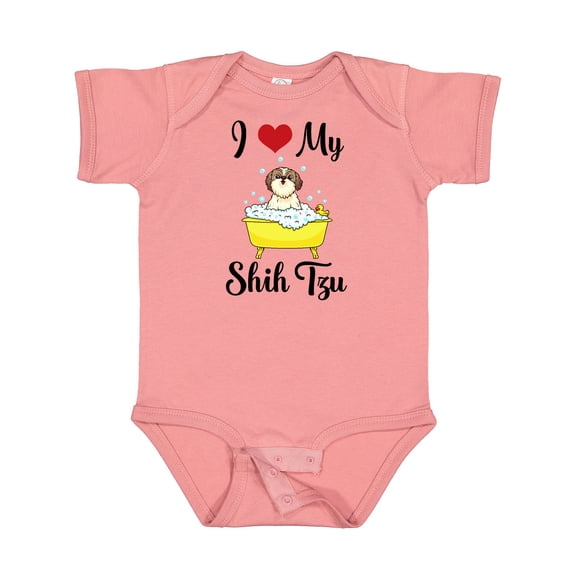 Inktastic I Love My Shih Tzu Dog Gifts Boys or Girls Baby Bodysuit