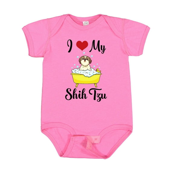 Inktastic I Love My Shih Tzu Dog Gifts Boys or Girls Baby Bodysuit