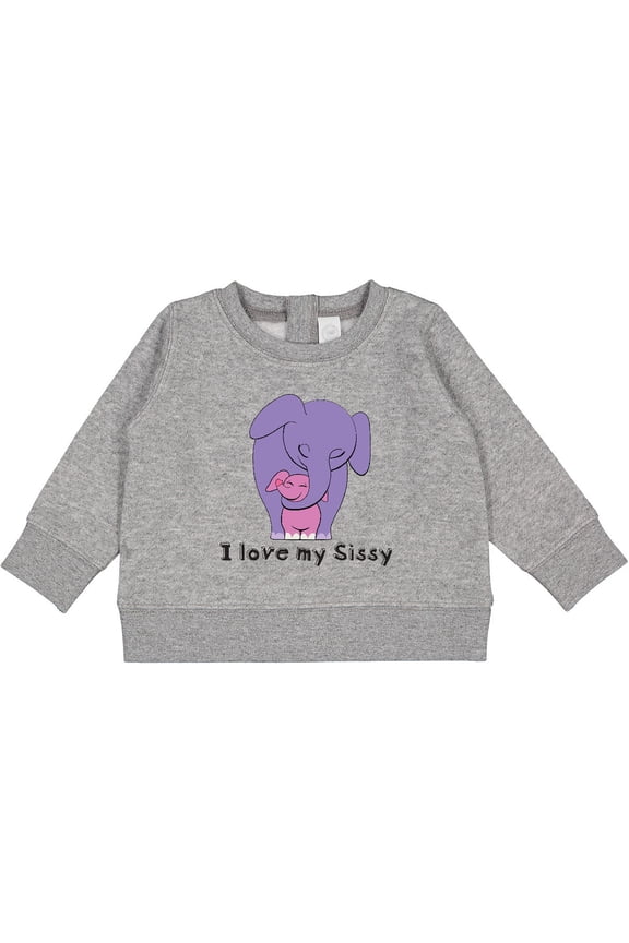 I Love My Sissy Elephant Purple Pink Baby Sweatshirt