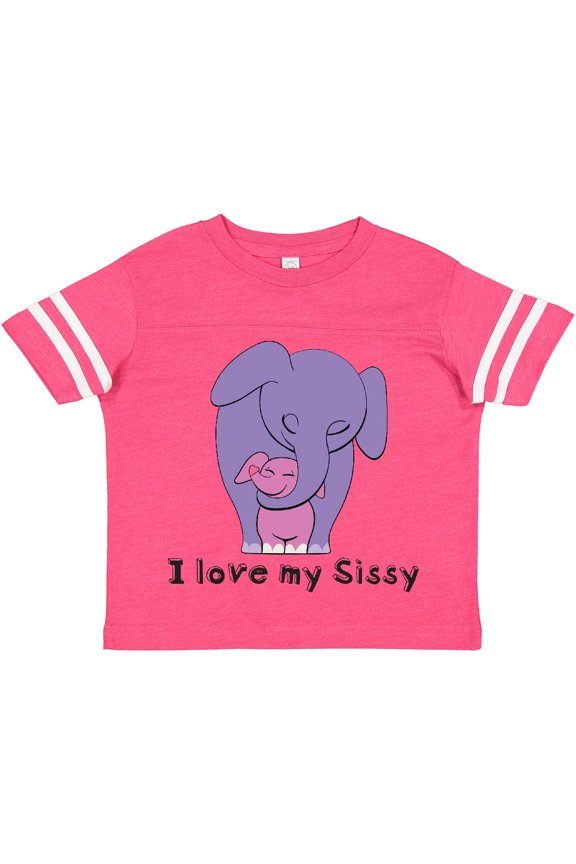 I Love My Sissy Elephant Purple Pink Boys or Girls Toddler T-Shirt