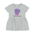 thumbnail image 1 of Inktastic I Love My Sissy Elephant Purple Pink Girls Baby Dress, 1 of 5