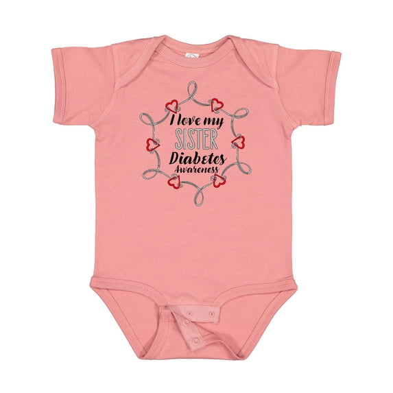 Inktastic I Love My Sister Diabetes Awareness Boys or Girls Baby Bodysuit