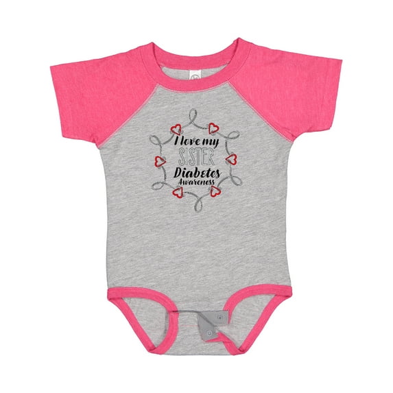 Inktastic I Love My Sister Diabetes Awareness Boys or Girls Baby Bodysuit