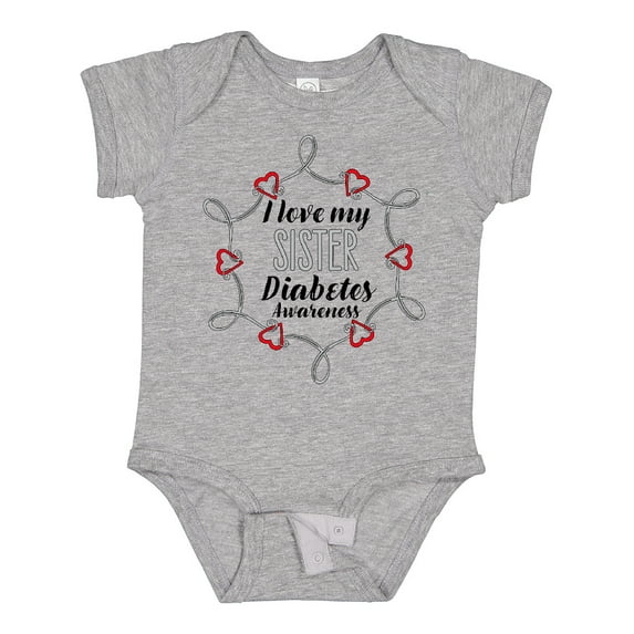Inktastic I Love My Sister Diabetes Awareness Boys or Girls Baby Bodysuit
