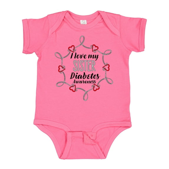 Inktastic I Love My Sister Diabetes Awareness Boys or Girls Baby Bodysuit