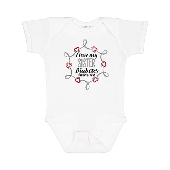 Inktastic I Love My Sister Diabetes Awareness Boys or Girls Baby Bodysuit