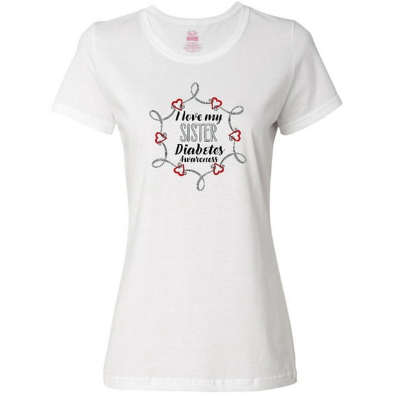Inktastic I Love My Sister Diabetes Awareness Women's T-Shirt
