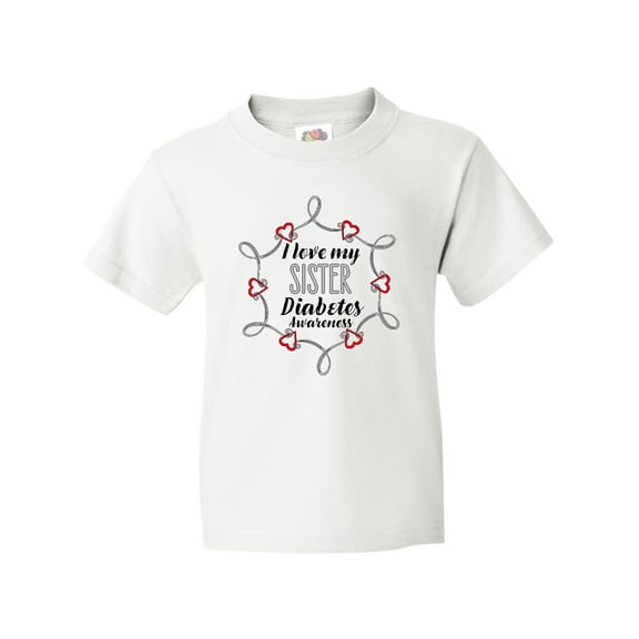 Inktastic I Love My Sister Diabetes Awareness Youth T-Shirt