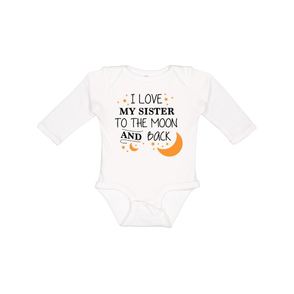 Inktastic I Love My Sister To The Moon and Back Boys or Girls Long Sleeve Baby Bodysuit