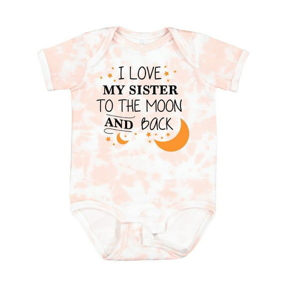 Inktastic I Love My Sister to the Moon and Back Boys or Girls Baby Bodysuit
