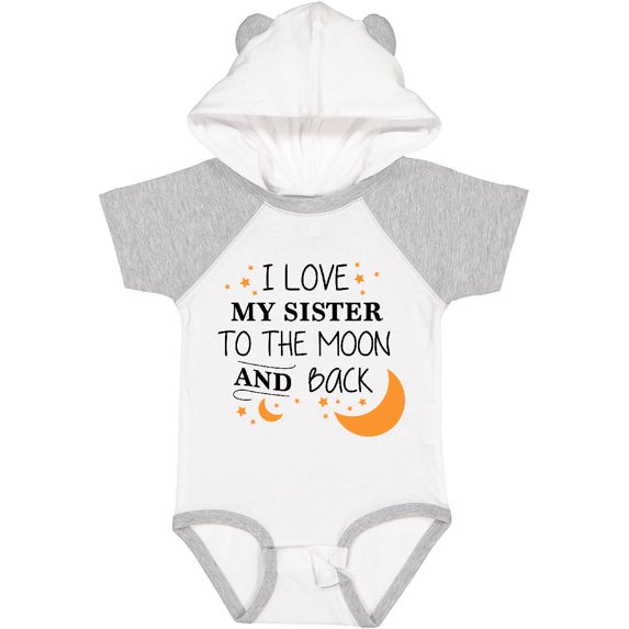 Inktastic I Love My Sister to the Moon and Back Boys or Girls Baby Bodysuit