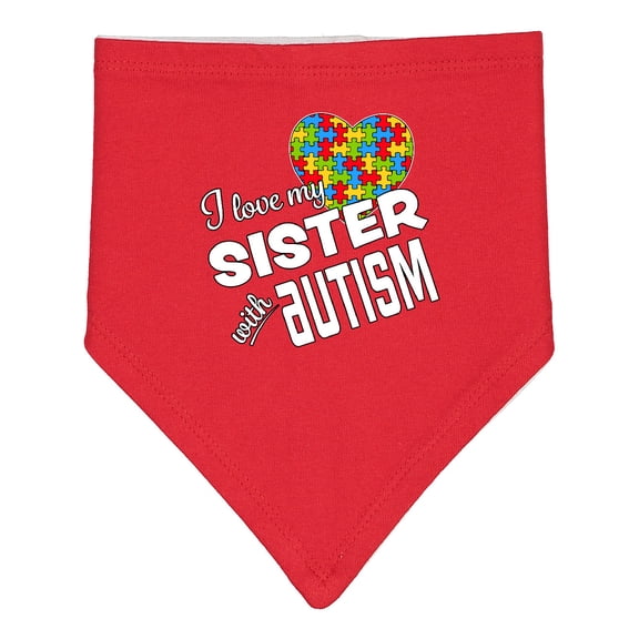 Inktastic I Love My Sister with Autism Baby Bandana Bib