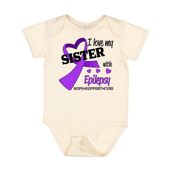 Inktastic I Love My Sister with Epilepsy Hope, Support, Cure Boys or Girls Baby Bodysuit