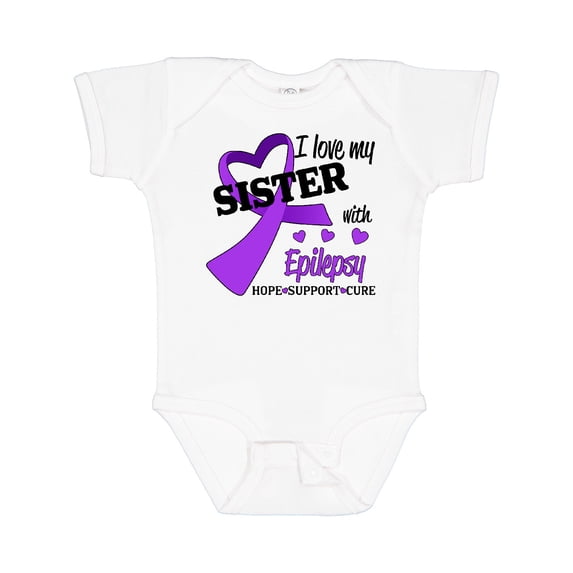 Inktastic I Love My Sister with Epilepsy Hope, Support, Cure Boys or Girls Baby Bodysuit