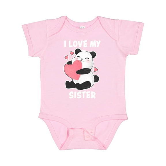 Inktastic I Love My Sister with Panda Illustration Boys or Girls Baby Bodysuit