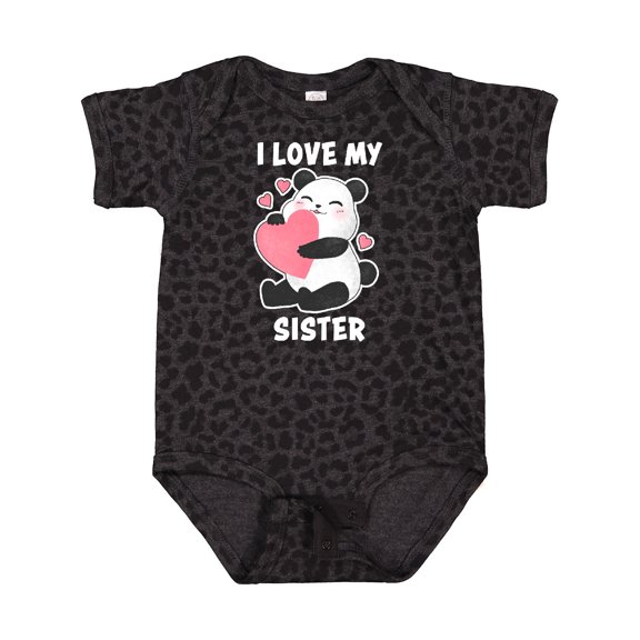 Inktastic I Love My Sister with Panda Illustration Boys or Girls Baby Bodysuit
