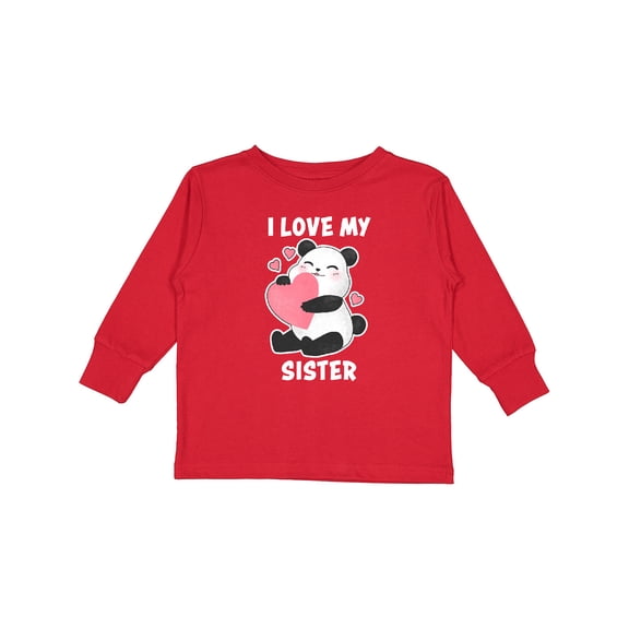 Inktastic I Love My Sister with Panda Illustration Boys or Girls Long Sleeve Toddler T-Shirt