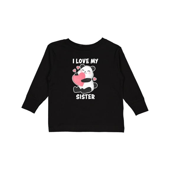 Inktastic I Love My Sister with Panda Illustration Boys or Girls Long Sleeve Toddler T-Shirt