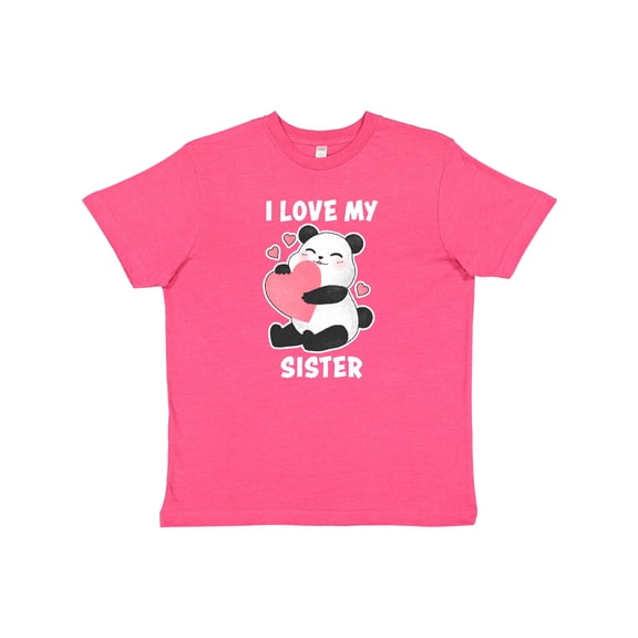 Inktastic I Love My Sister with Panda Illustration Youth T-Shirt