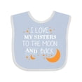 thumbnail image 1 of Inktastic I Love My Sisters to the Moon and Back Boys or Girls Baby Bib, 1 of 4