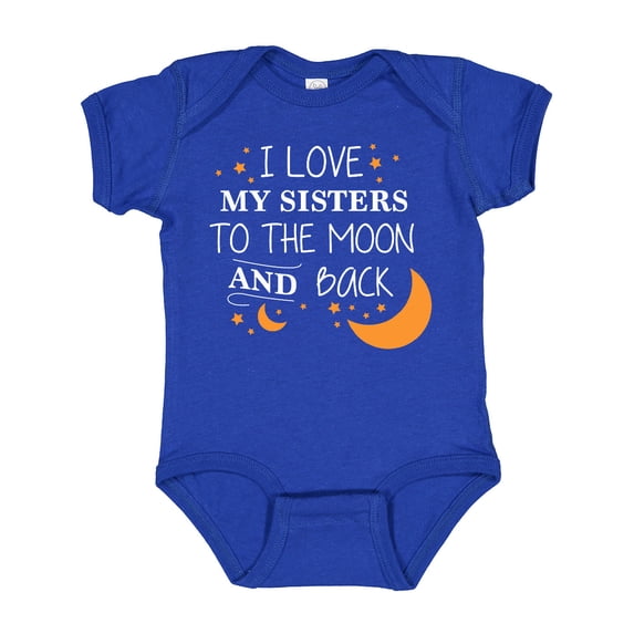 Inktastic I Love My Sisters to the Moon and Back Boys or Girls Baby Bodysuit