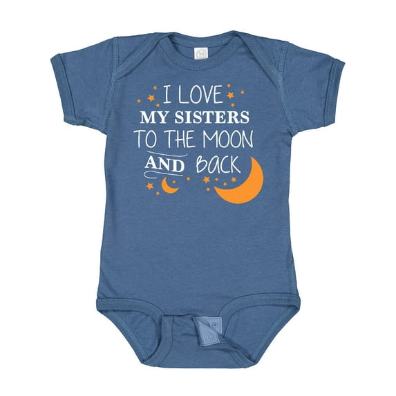 Inktastic I Love My Sisters to the Moon and Back Boys or Girls Baby Bodysuit