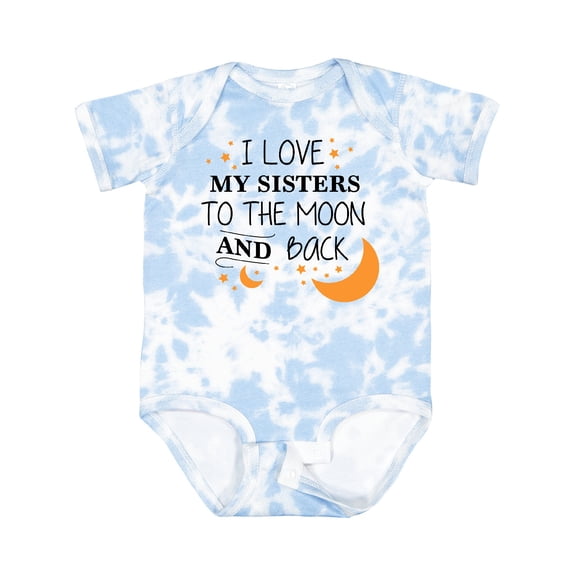 Inktastic I Love My Sisters to the Moon and Back Boys or Girls Baby Bodysuit