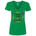 thumbnail image 1 of Inktastic I Love My Son Autism Awareness Women's V-Neck T-Shirt, 1 of 5