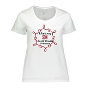 Inktastic I Love My Son Heart Health Awareness Women's Plus Size T-Shirt