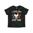 thumbnail image 1 of Inktastic I Love My Step Dad with Cute Penguin and Hearts Girls Toddler T-Shirt, 1 of 5