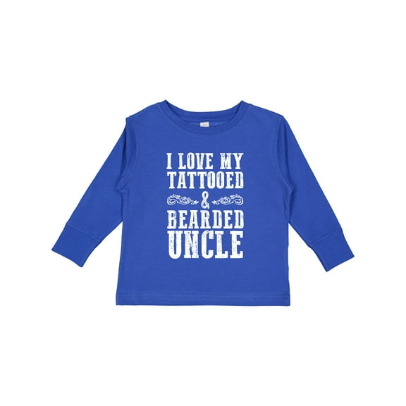Inktastic I Love My Tattooed & Bearded Uncle Boys Long Sleeve Toddler T-Shirt