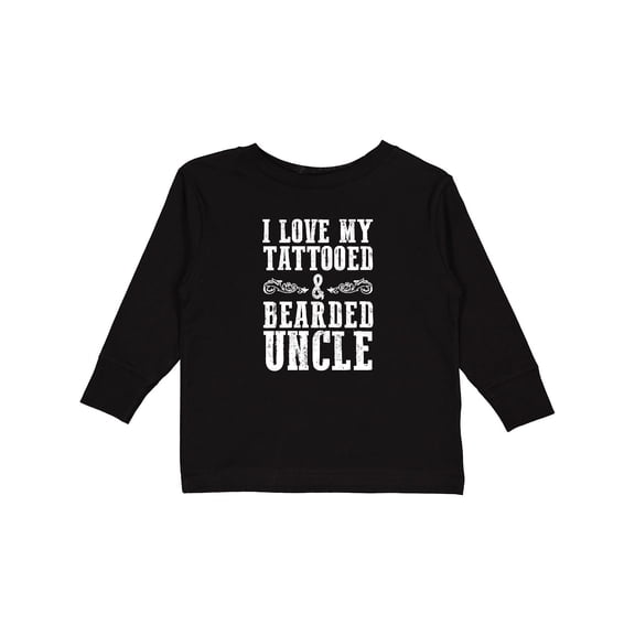 Inktastic I Love My Tattooed & Bearded Uncle Boys Long Sleeve Toddler T-Shirt