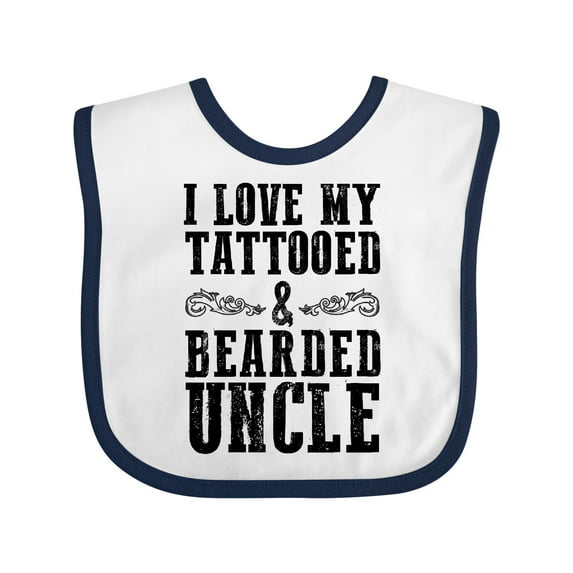 Inktastic I Love My Tattooed & Bearded Uncle Boys or Girls Baby Bib