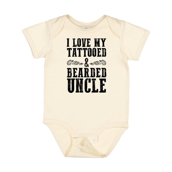 Inktastic I Love My Tattooed & Bearded Uncle Boys or Girls Baby Bodysuit