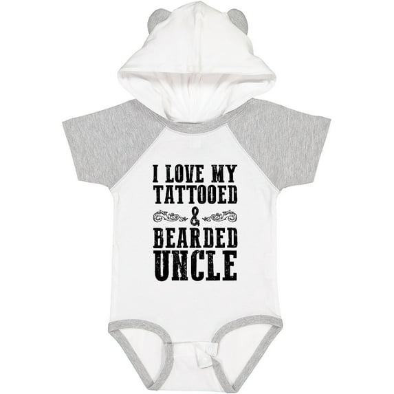 Inktastic I Love My Tattooed & Bearded Uncle Boys or Girls Baby Bodysuit