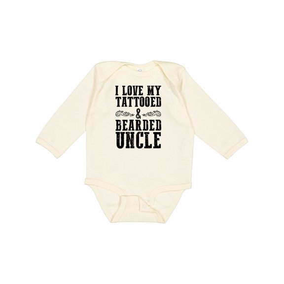Inktastic I Love My Tattooed & Bearded Uncle Boys or Girls Long Sleeve Baby Bodysuit