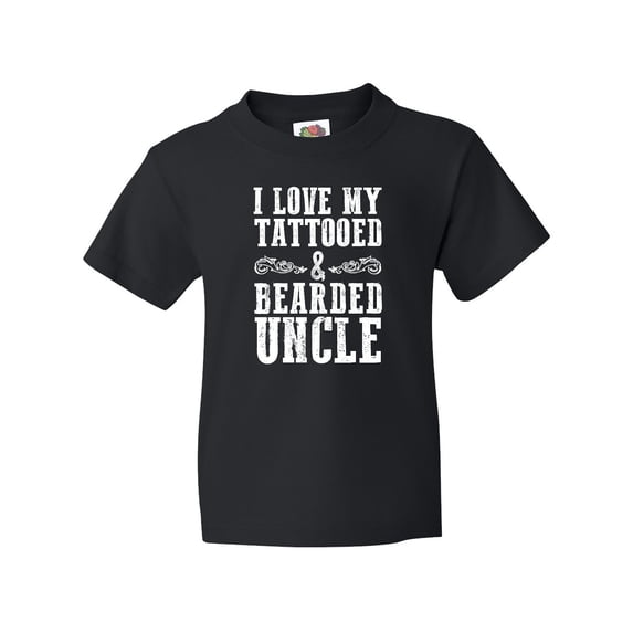 Inktastic I Love My Tattooed & Bearded Uncle Youth T-Shirt