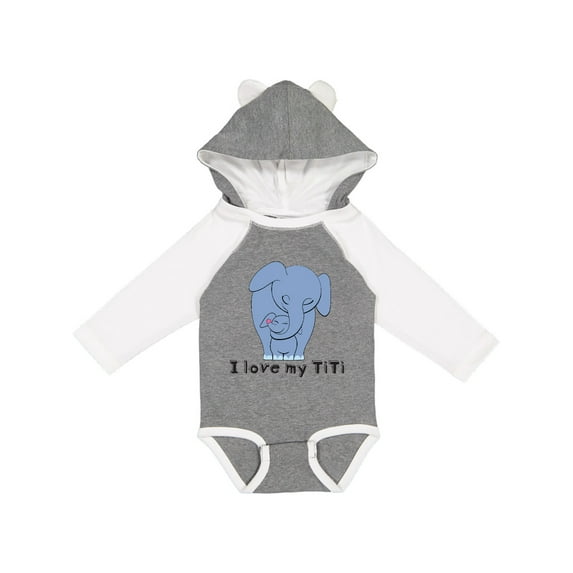 Inktastic I Love My TiTi Elephant Blue Boys Long Sleeve Baby Bodysuit