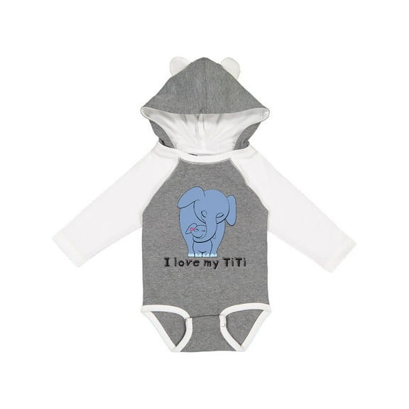 Inktastic I Love My TiTi Elephant Blue Boys Long Sleeve Baby Bodysuit