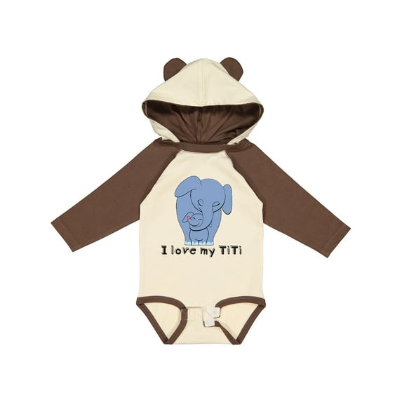 Inktastic I Love My TiTi Elephant Blue Boys Long Sleeve Baby Bodysuit