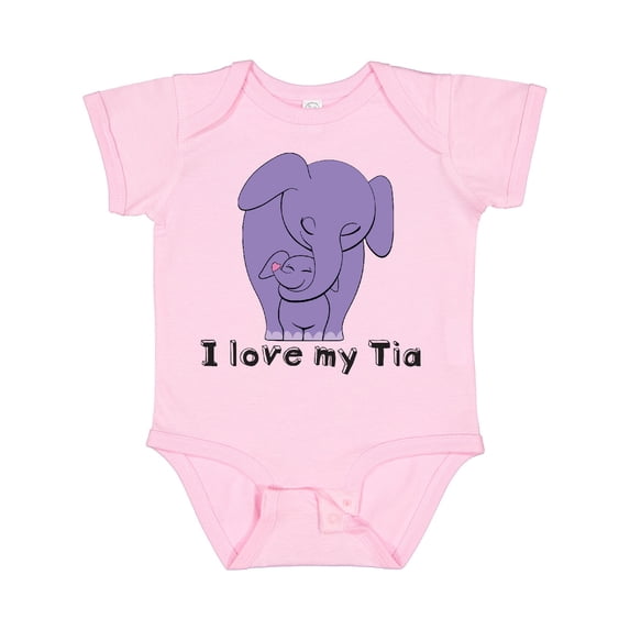 Inktastic I Love My Tia Elephant Purple Boys or Girls Baby Bodysuit