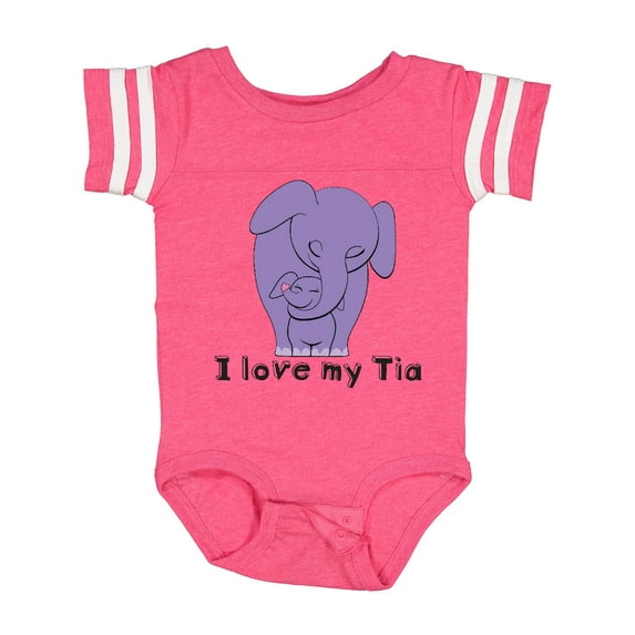 Inktastic I Love My Tia Elephant Purple Boys or Girls Baby Bodysuit