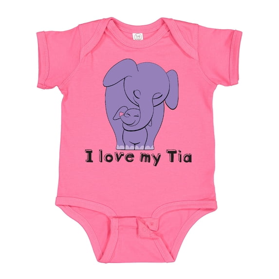 Inktastic I Love My Tia Elephant Purple Boys or Girls Baby Bodysuit