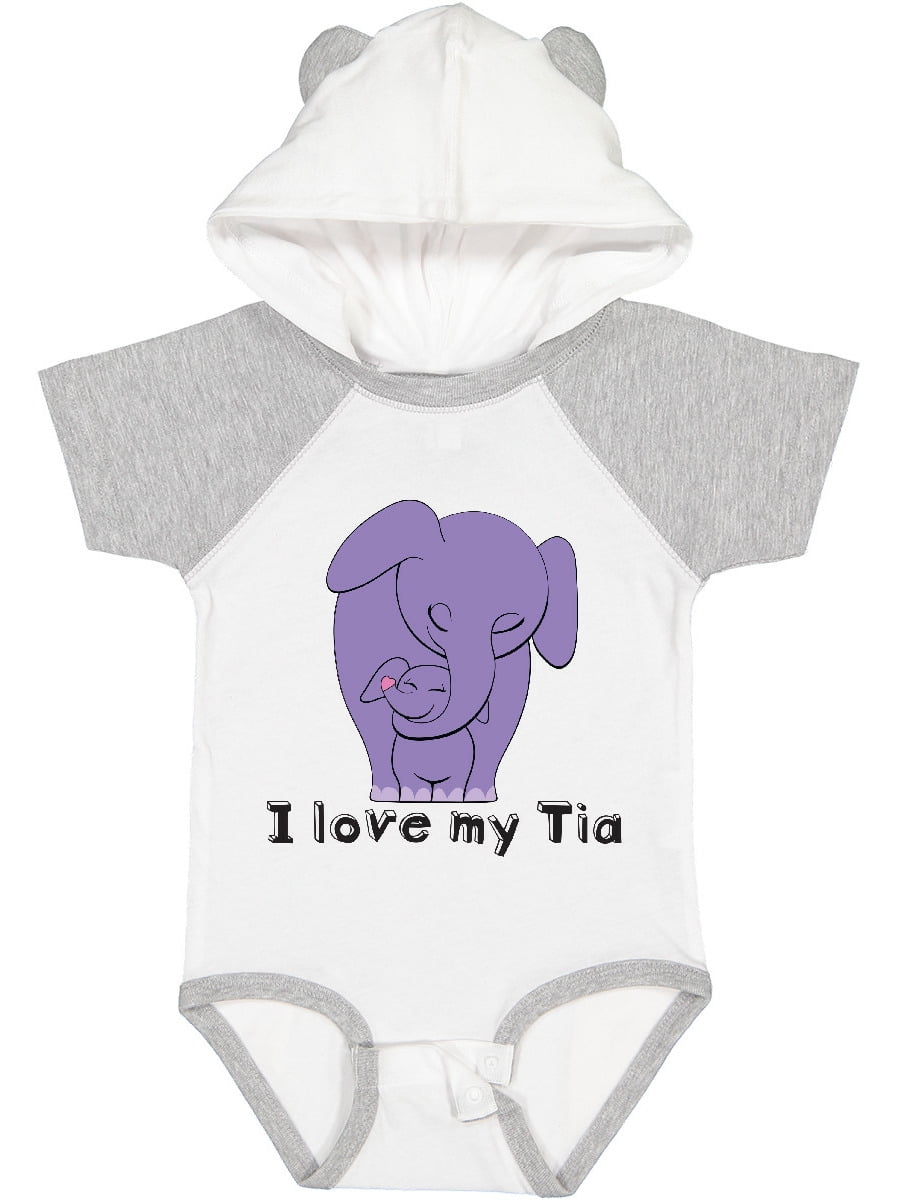 Inktastic I Love My Tia Elephant Purple Boys or Girls Baby 