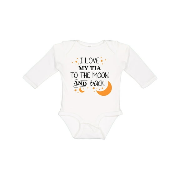 Inktastic I Love My Tia to the Moon and Back Boys or Girls Long Sleeve Baby Bodysuit