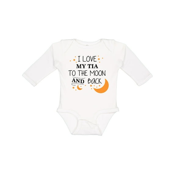 Inktastic I Love My Tia to the Moon and Back Boys or Girls Long Sleeve Baby Bodysuit