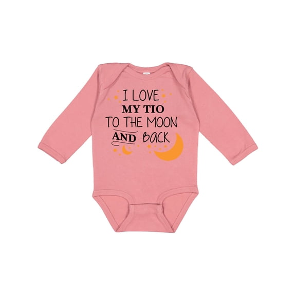 Inktastic I Love My Tio to the Moon and Back Boys or Girls Long Sleeve Baby Bodysuit