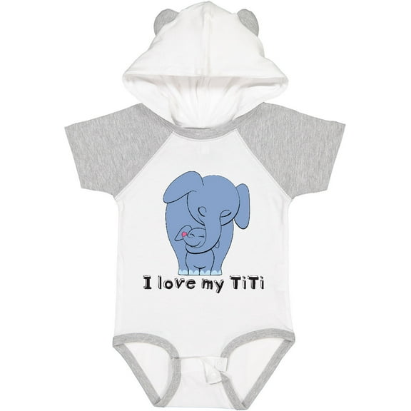 Inktastic I Love My Titi Elephant Blue Boys Baby Bodysuit